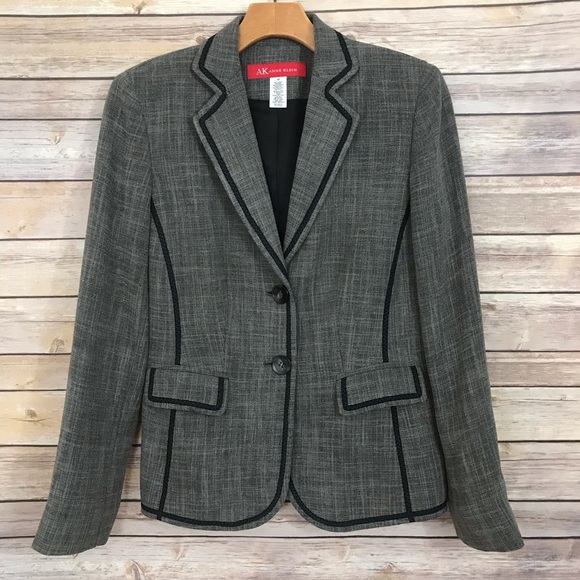 Anne Klein Jackets & Blazers - Anne Klein blazer grey tweed style jacket button